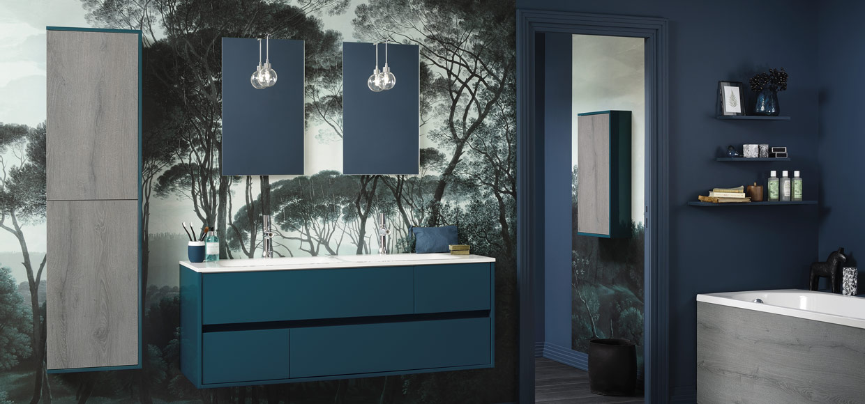 Salle de bain frame bleu canard - Sanijura