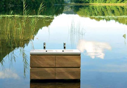 salle de bain lignum bois massif - Sanijura